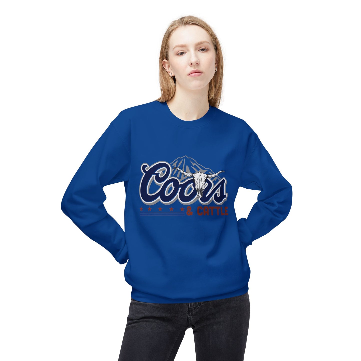 Unisex Midweight Softstyle Fleece Crewneck Sweatshirt Coors and Cattle 2