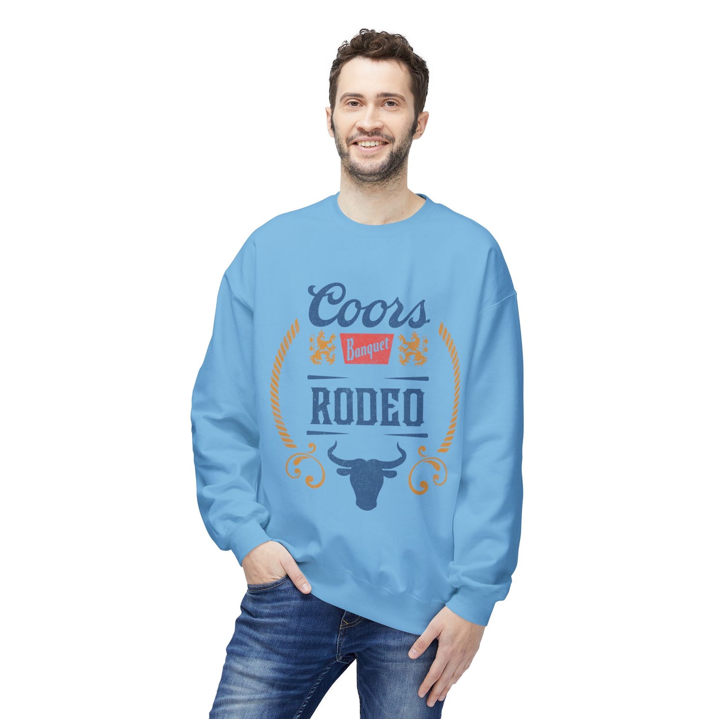 Unisex Midweight Softstyle Fleece Crewneck Sweatshirt Coors Banquet Rodeo