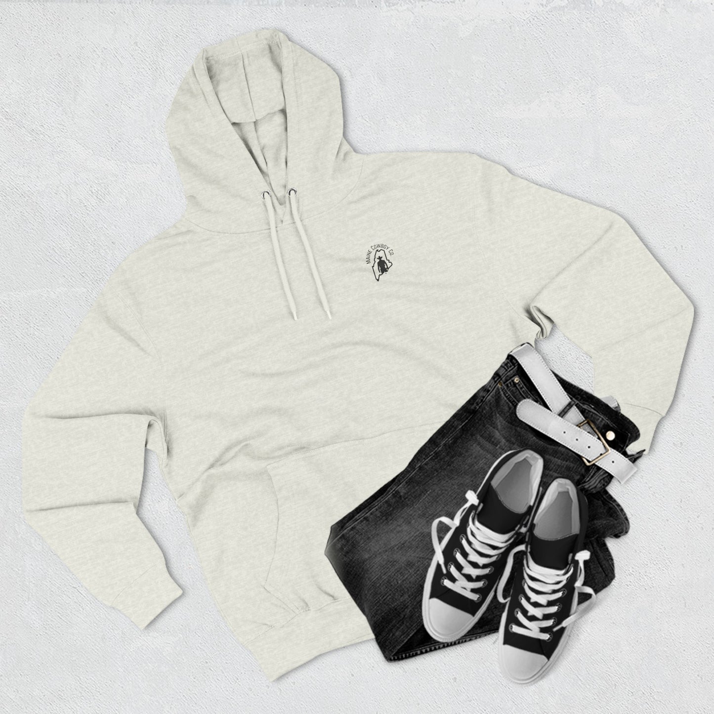 Three-Panel Fleece Retro Maine Hoodie