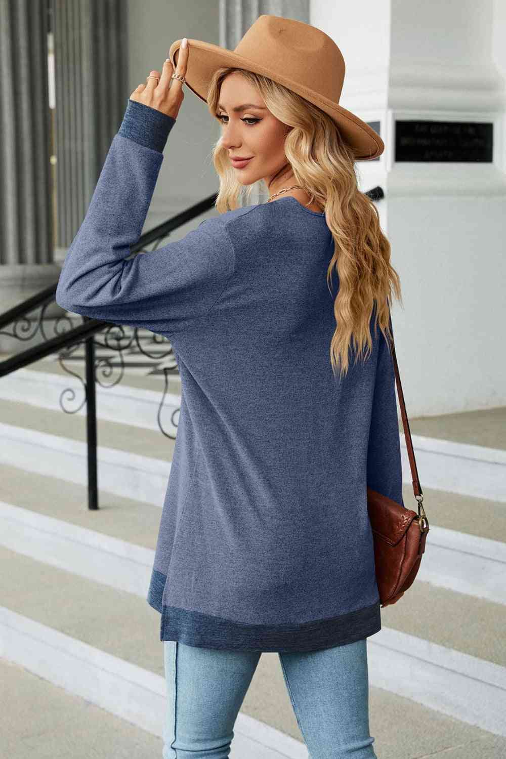 V-Neck Long Sleeve T-Shirt